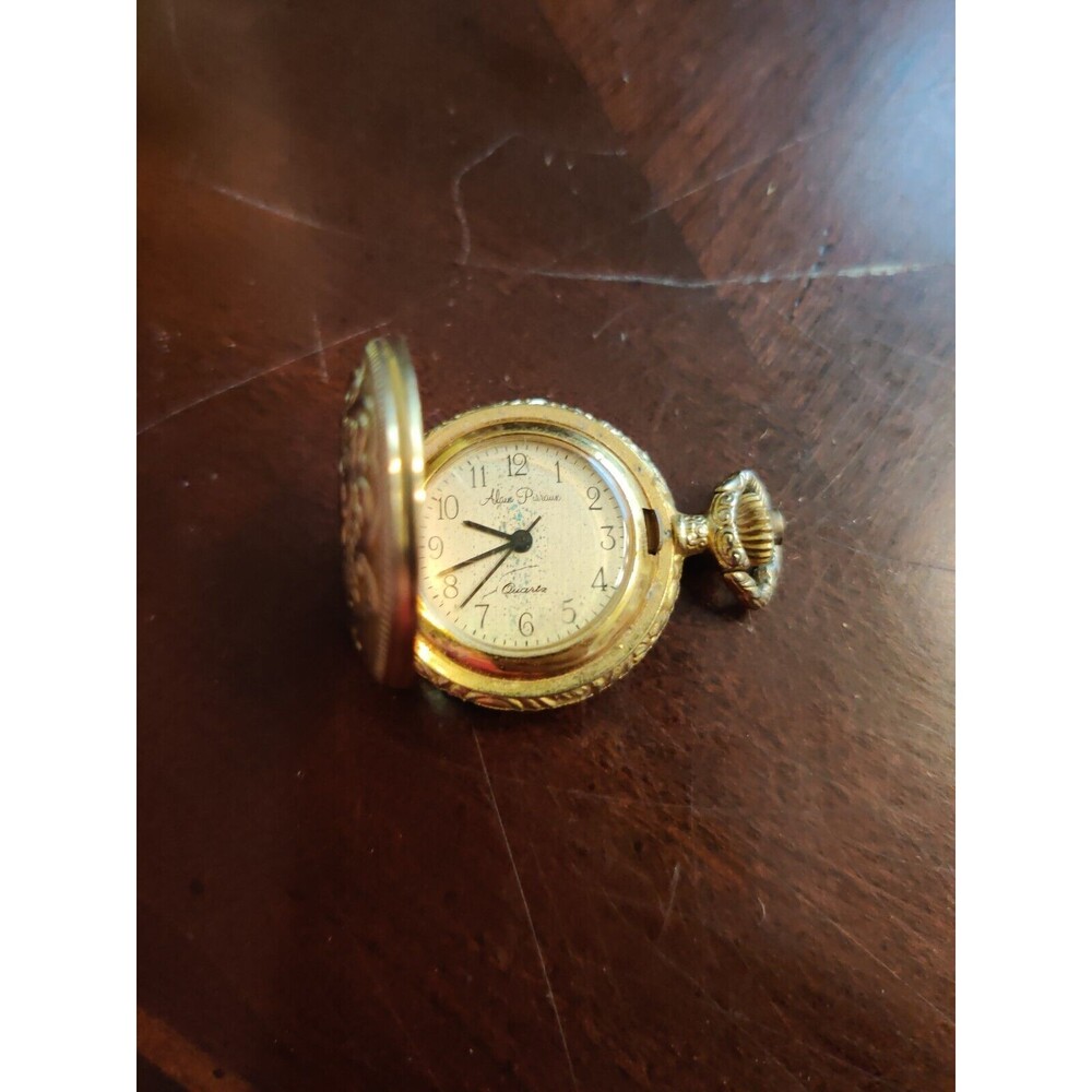 Vtg Alain Pirraux Pendant Necklace Watch Women Gold Tone